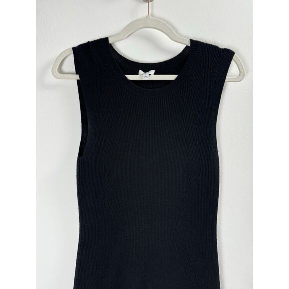 Vince Black Sleeveless Wool Blend Minimalist Quiet Luxury Designer Sweater Dress - Picture 2 of 9